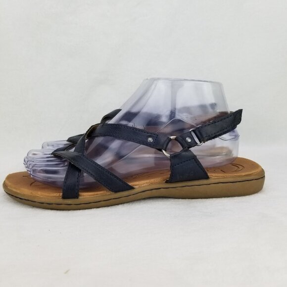 ✅B.O.C Born Concept Black Faux Leather Thong Strappy Slingback Sandals Womens 8M - Picture 9 of 11